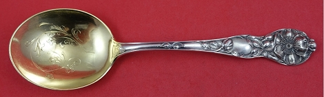 Gumbo Soup Spoon GW Brit-cut w/ flowers in bowl 6 3/4
